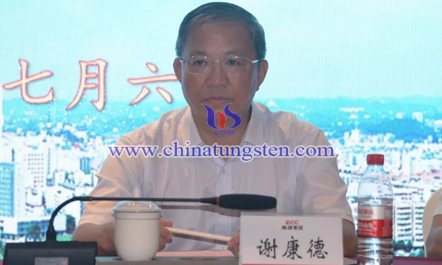 中國鎢業(yè)協(xié)會(huì)主席團(tuán)主席、中鎢高新材料股份有限公司總經(jīng)理、黨委副書記謝康德講話
