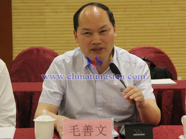 中國鎢業(yè)協(xié)會主席團主席、株洲硬質(zhì)合金集團有限公司總經(jīng)理毛善文