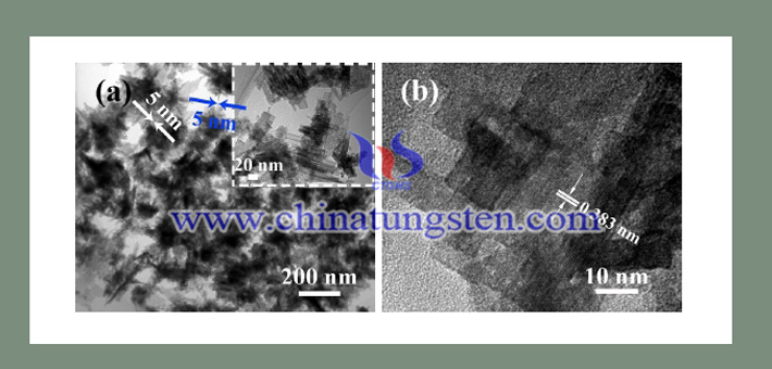 TEM and HRTEM images of h WO3 ultra thin nanosheet