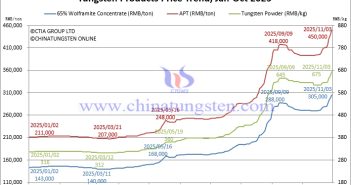 Tungsten Price Trend from January to November 3, 2025
