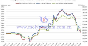 China Molybdenum Product Price Trends from January to November 2025