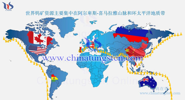 世界主要產(chǎn)鎢國(guó)圖片